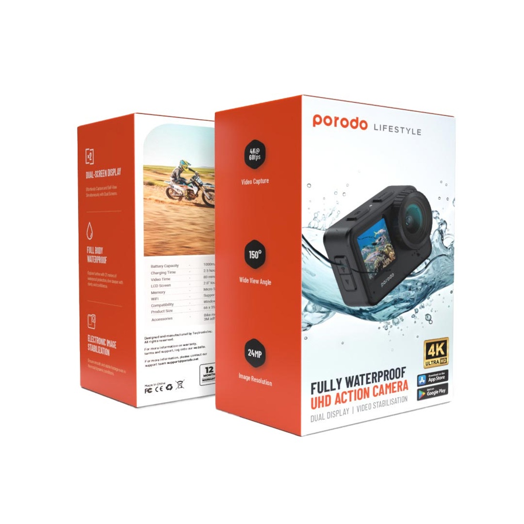 4K Action Pro Waterproof All Digital UHD WiFi Camera + RF Remote And Accessories - Color: Black